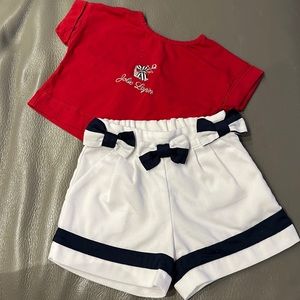 EUC Lapin House two piece short and crop top set.